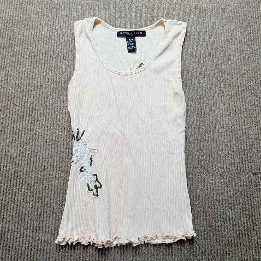Y2K Embroidered Ribbed Women’s Tank Size Medium